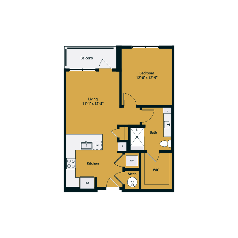 Floor plan layout diagram for A1-1A